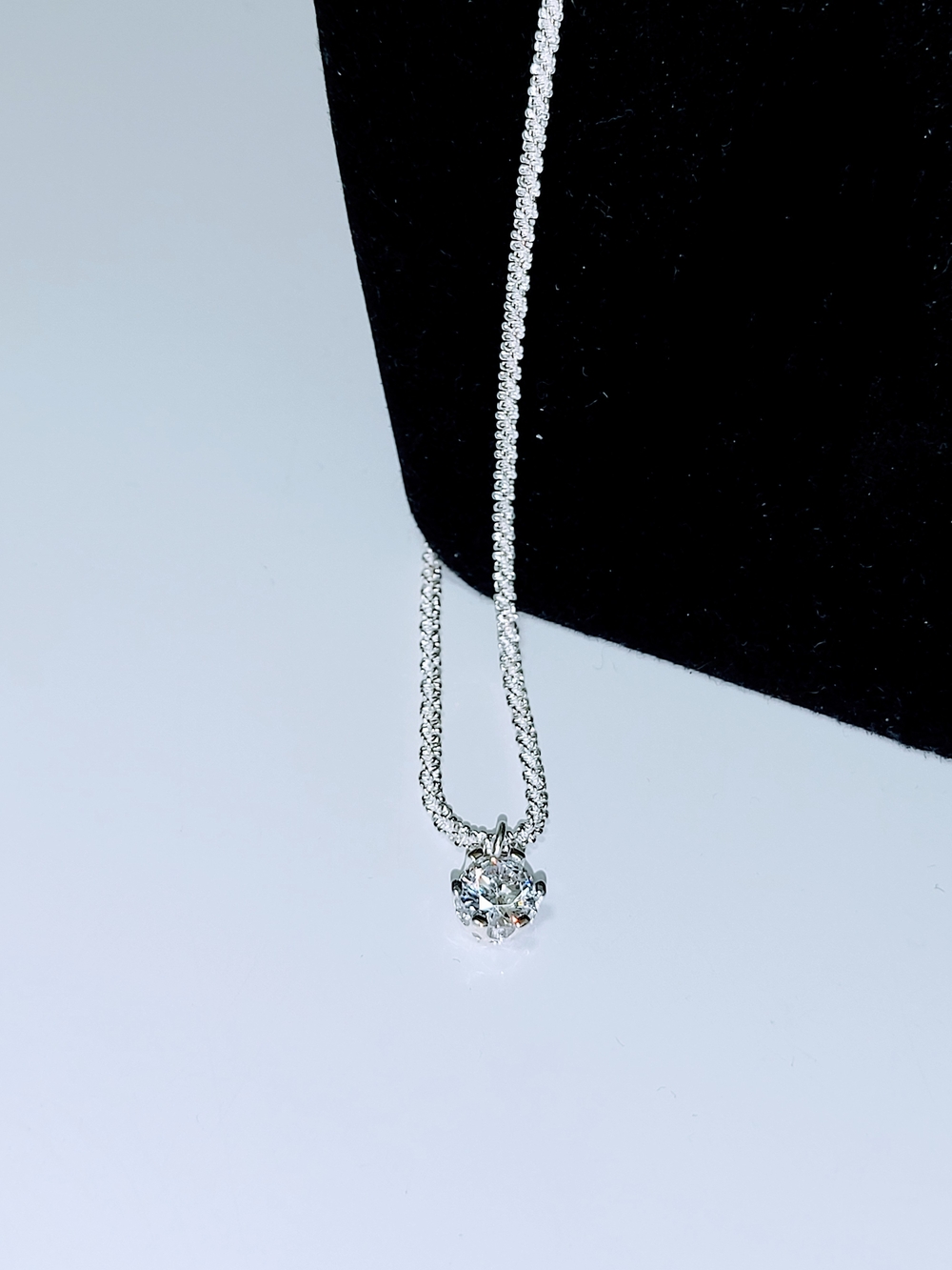 Women's 1ct D Color Round Moissanite Necklace, 925 Sterling Silver, 16.1-Inches